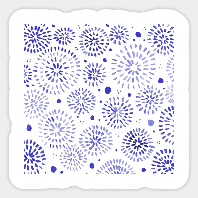 Abstract watercolor sparkles – blue Sticker by wackapacka